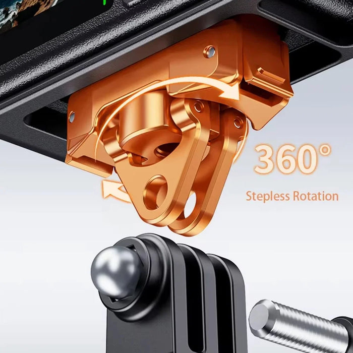 DJ-7 Magnetic Action Camera Mount Adapter for DJI Osmo Action Foldable Connector Tripod Quick Release Base with 1 / 4 Inch Thread - Orange - 6