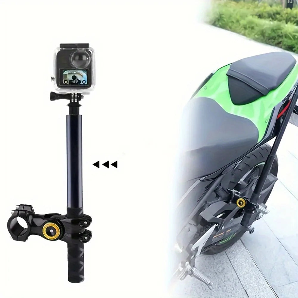 D-28T Adjustable Bike Motorcycle Handlebar Mount Extensible Stand for Insta360  /  GoPro Action Camera Cycling Live Streaming Sports Holder Stand - Black - 2