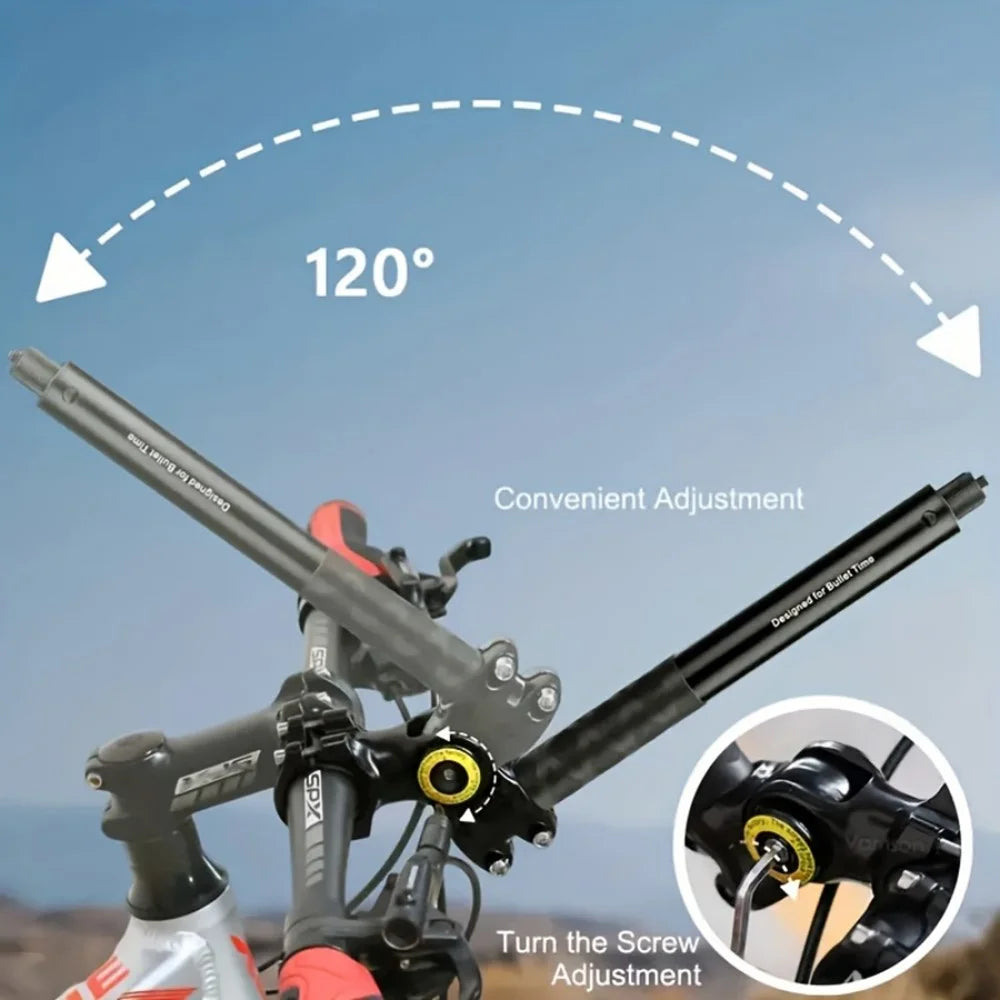 D-28T Adjustable Bike Motorcycle Handlebar Mount Extensible Stand for Insta360  /  GoPro Action Camera Cycling Live Streaming Sports Holder Stand - Black - 6