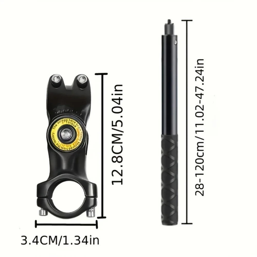 D-28T Adjustable Bike Motorcycle Handlebar Mount Extensible Stand for Insta360  /  GoPro Action Camera Cycling Live Streaming Sports Holder Stand - Black - 7