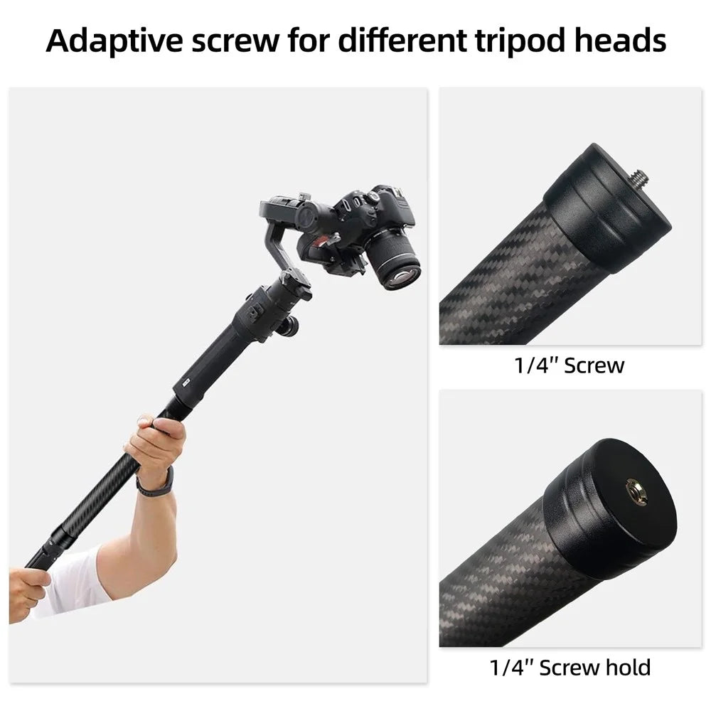 KE-36 35cm Carbon Fiber Extension Rod for DJI RS3  /  RS4 Gimbal Stabilizer 1 / 4 inch Screw Mount Compatible Accessory - Black - 3