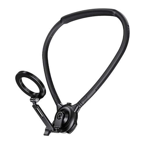G03 Magnetic Neck Stand First Person POV Shooting Phone Holder Anti-Shake 360 Degree Rotation Wearable Neck Mount for 4-6.5 inch Smartphones - Black - 1