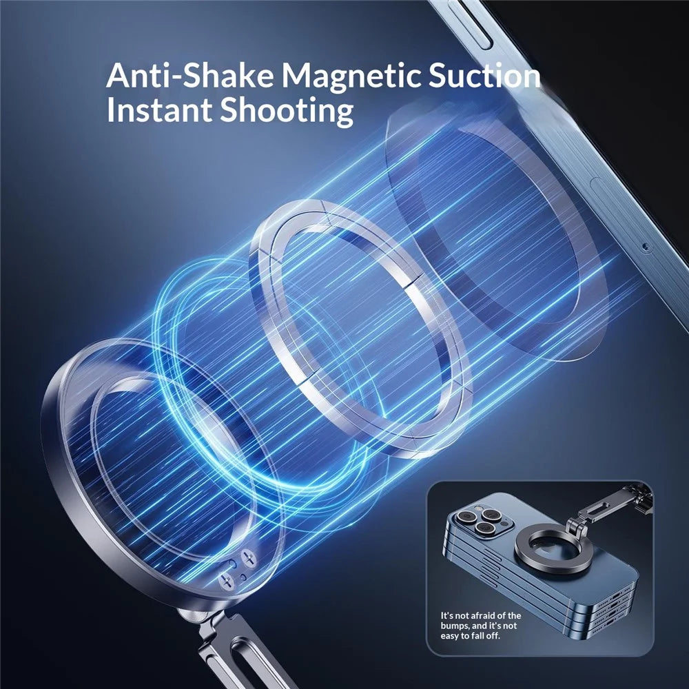 G03 Magnetic Neck Stand First Person POV Shooting Phone Holder Anti-Shake 360 Degree Rotation Wearable Neck Mount for 4-6.5 inch Smartphones - Black - 4