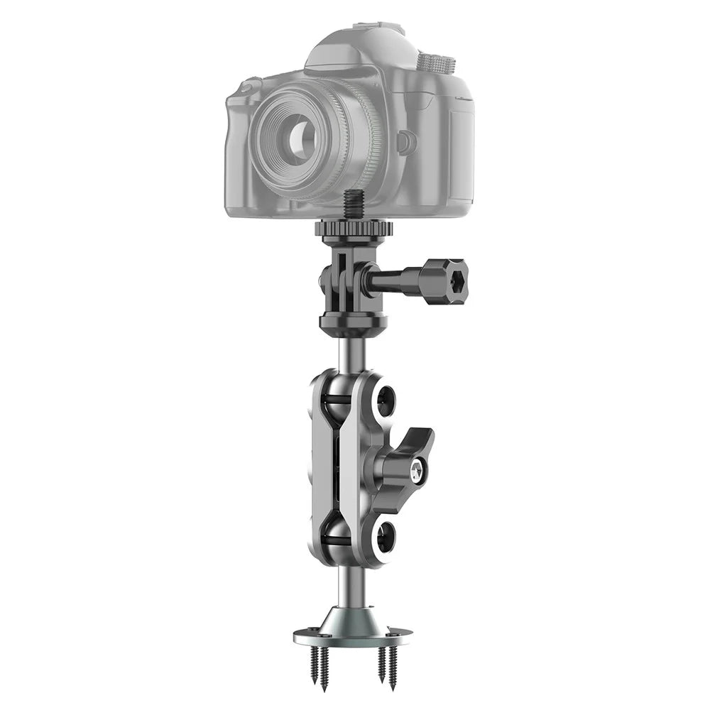 Camera Monitor Mount Wall Ceiling Bracket Double Ball Head 1 / 4 Interface Adjustable Swivel Stand - 1