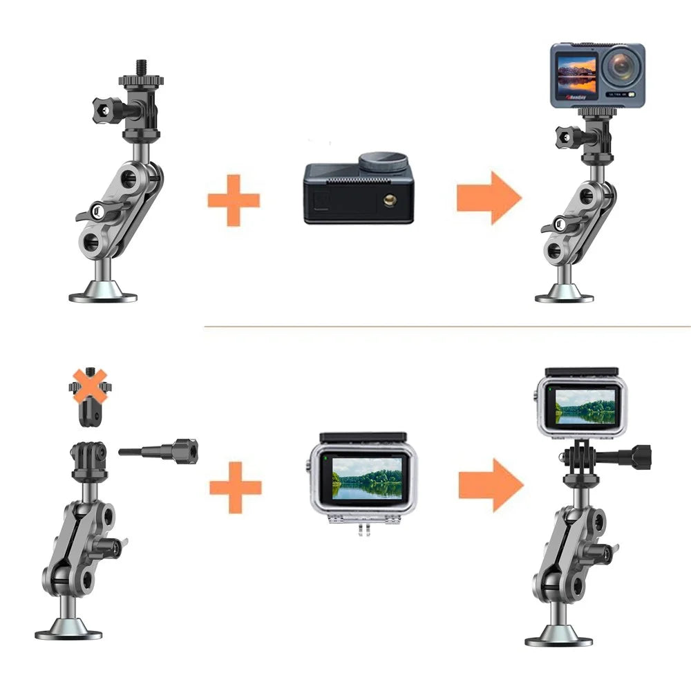 Camera Monitor Mount Wall Ceiling Bracket Double Ball Head 1 / 4 Interface Adjustable Swivel Stand - 6