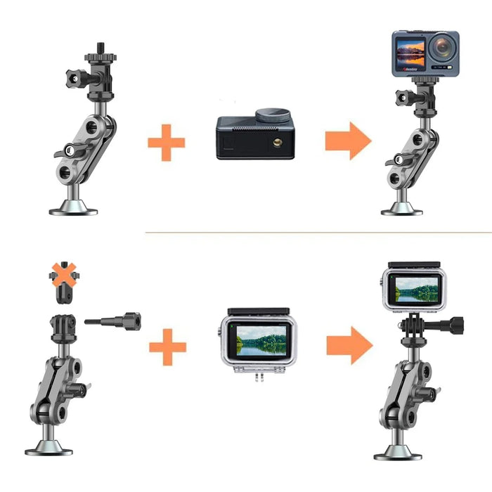 Camera Monitor Mount Wall Ceiling Bracket Double Ball Head 1 / 4 Interface Adjustable Swivel Stand - 6