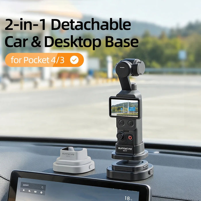 SUNNYLIFE For DJI Osmo Pocket 4 / 3 Action Camera Detachable Base Plastic Desktop Support Bracket - Black - 2