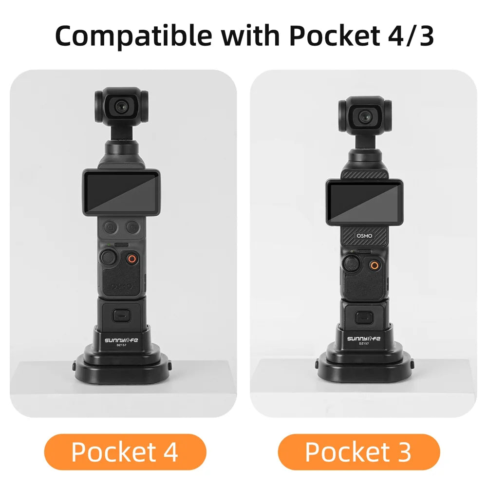 SUNNYLIFE For DJI Osmo Pocket 4 / 3 Action Camera Detachable Base Plastic Desktop Support Bracket - Black - 4