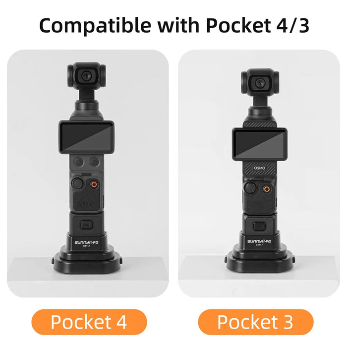 SUNNYLIFE For DJI Osmo Pocket 4 / 3 Action Camera Detachable Base Plastic Desktop Support Bracket - Black - 4