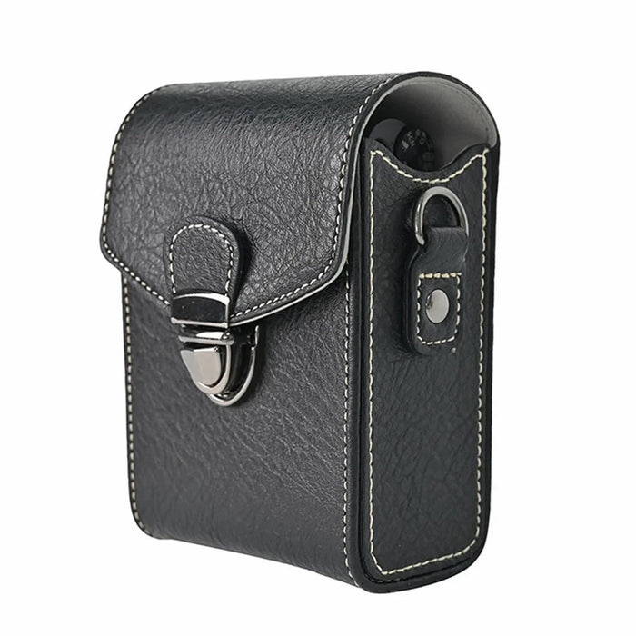 Universal Vintage Litchi Pattern Camera Bag PU Leather Protective Case with Shoulder Strap for Small Digital Cameras - Black - 2