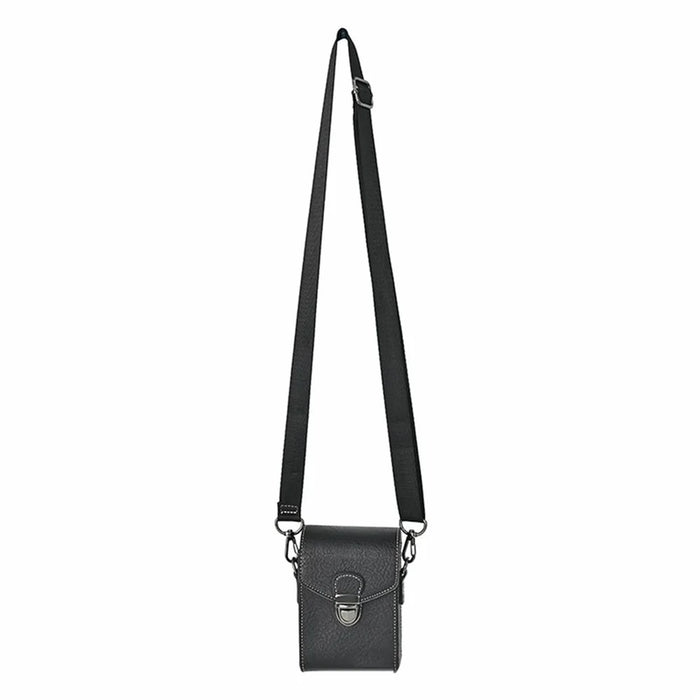 Universal Vintage Litchi Pattern Camera Bag PU Leather Protective Case with Shoulder Strap for Small Digital Cameras - Black - 5