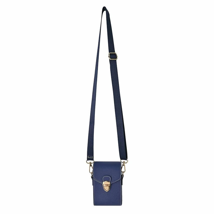Universal Camera Bag PU Leather Lychee Texture Flip Lock Cover Protective Case with Adjustable Strap for Small Digital Cameras - Dark Blue - 5