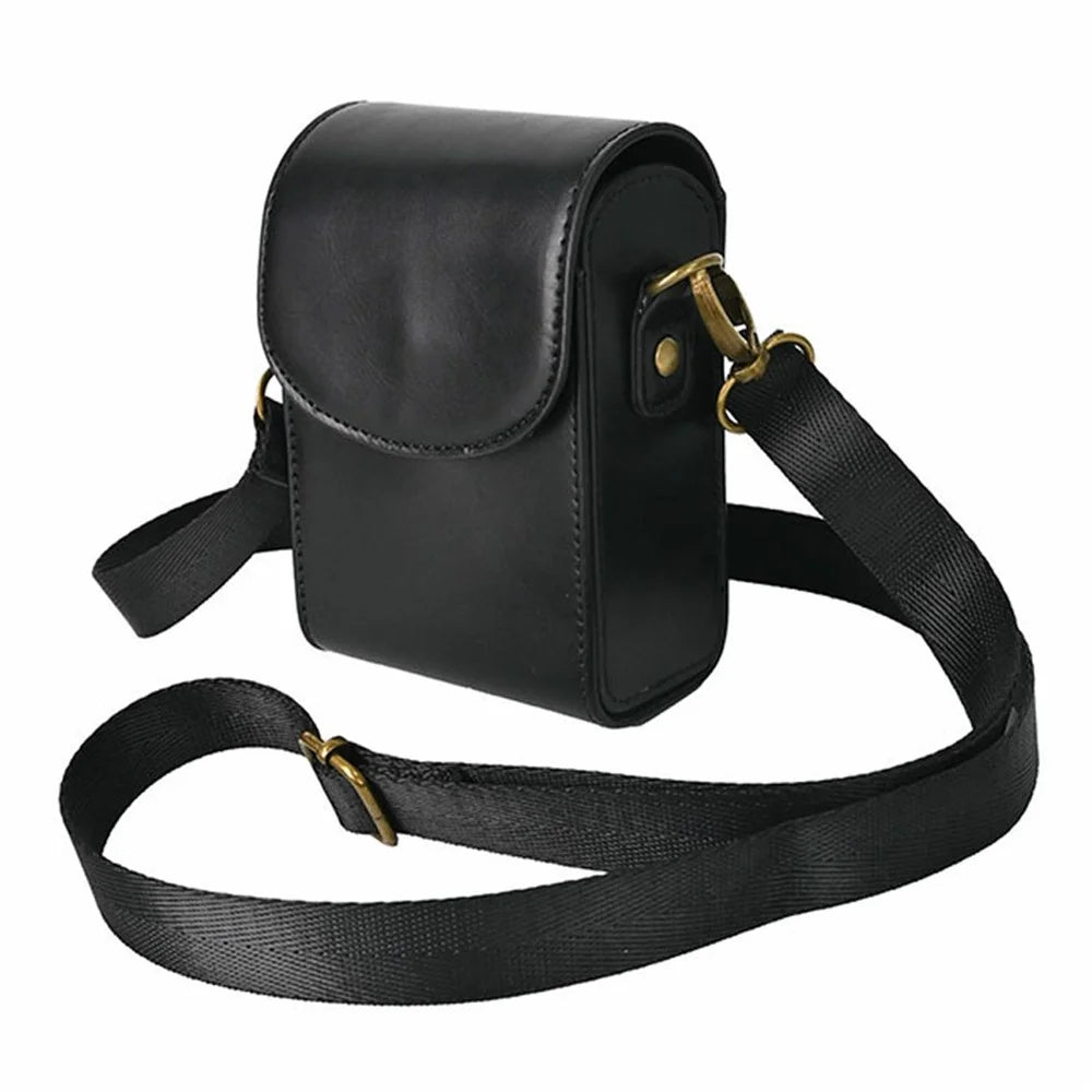 Universal PU Leather Camera Protective Case with Magnetic Clasp Flip-Top Shoulder Bag for Small Digital Cameras - Black - 1