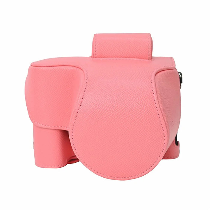 For Nikon Z 50 II Camera Case Palm Texture PU Leather Full Body Protective Cover with Small Circular Pouch - Pink - 2