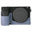 For Sony A6400 Camera Bottom Case PU Leather Lychee Texture Pattern Magnetic Base Half Cover Protective Shell with Battery Access - Navy Blue - 1