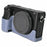 For Sony A6400 Camera Bottom Case PU Leather Lychee Texture Pattern Magnetic Base Half Cover Protective Shell with Battery Access - Navy Blue - 2