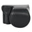For Sony ZV-E10 Camera Case Vintage PU Leather Full Body Protective Cover with Lens Cap - Black - 1