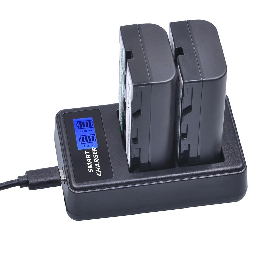 F550 For Sony NP-FM500H / NP-FM50 / NP-F550 Intelligent LCD Display Camera Battery Charger USB Cable Dual-Slot Charger - 2