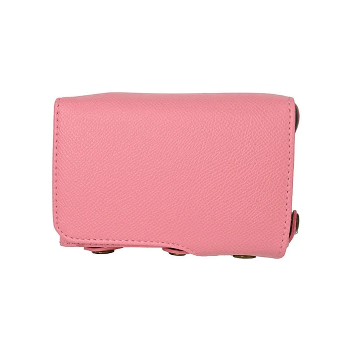Palm Texture PU Leather Camera Case for Sony ZV-E10 Full Protection Cover with Hand Strap & Small Pouch - Pink - 3