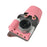 Palm Texture PU Leather Camera Case for Sony ZV-E10 Full Protection Cover with Hand Strap & Small Pouch - Pink - 7