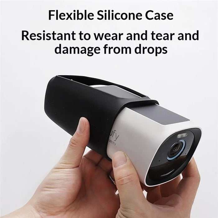 Silicone Case for EufyCam 3 Shockproof Protective Cover Outdoor Camera Housing - Black - 3