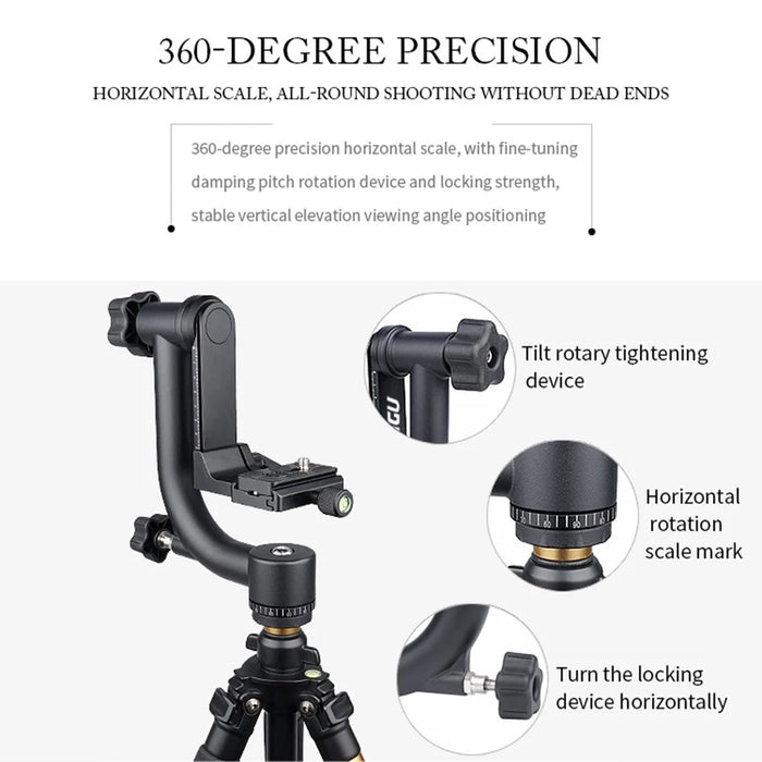 YELANGU A17 360 Degrees Horizontal Scale Aluminum Alloy Camera Gimbal Stabilizer Tripod Connection Stand - 6