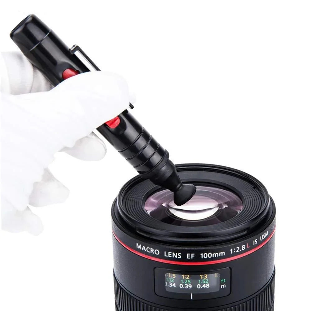 DSLR Lens Cleaning Cloth + Dual Carbon Head Cleaning Pen + Air Blower Camera Lens Cleaning Kit - 3