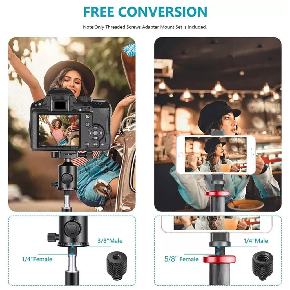 Aluminum Alloy Mic Stand Adapter 5 / 8" Female to 1 / 4" Male Screw Adapter Tripod Screw Converter Compatible with Other 1 / 4"-20 Accessories - 3