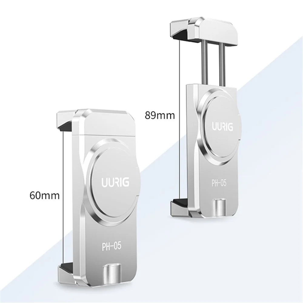 UURIG PH-05 for DJI OM6 / 5 / 4 / 4SE Gimbal Phone Holder Aluminum Alloy Magnetic Phone Clip with 1 / 4, Cold Shoe Ports - 4