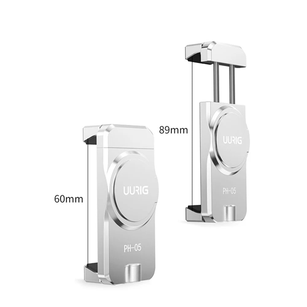 UURIG PH-05 for DJI OM6 / 5 / 4 / 4SE Gimbal Phone Holder Aluminum Alloy Magnetic Phone Clip with 1 / 4, Cold Shoe Ports - 6
