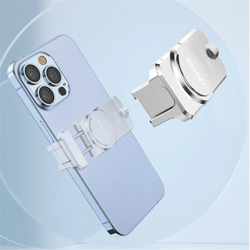 UURIG PH-05 for DJI OM6 / 5 / 4 / 4SE Gimbal Phone Holder Aluminum Alloy Magnetic Phone Clip with 1 / 4, Cold Shoe Ports - 7