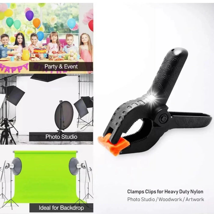 BY-01J Spring Clamp DIY Woodworking Tool Plastic Nylon Clamp Photo Studio Background Spring Clip - 5