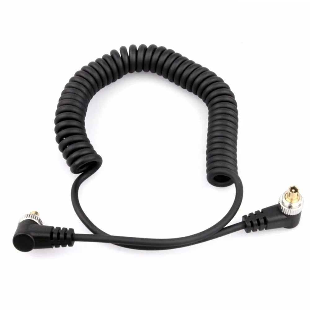 BY-110 30-100cm Spring Cable Male to Male PC to PC Sync Cable Cord for Flash Speedlite - 4