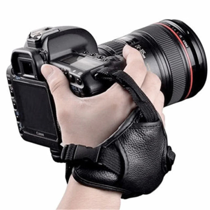 Camera Hand Strap PU Leather Secure Camera Grip Padded Anti-slip Camera Wrist Strap for DSLR SLR Cameras - 7