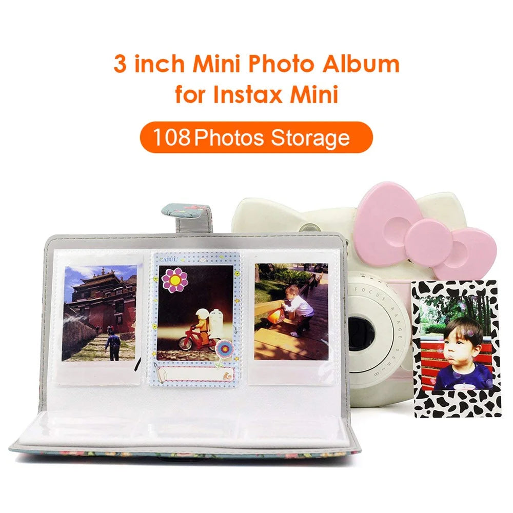 3-inch Mini Photo Album for Gopro Hero 12 / Fujifilm Instax Mini 11 9 8+ 8 90 70 26 25 7s 50s PU Leather 108 Pockets Album - Paint Rainbow - 6