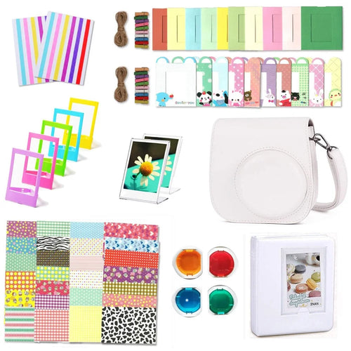12-in-1 Instant Camera Accessories Kit for Fujifilm Instax Mini 11, Includes Bag, Album and Other Items for Collecting / Displaying Photos - White - 1