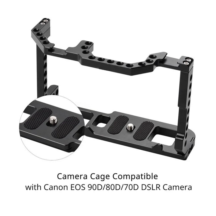 Aluminum Alloy Frame Cage for Canon 90D / 80D / 70D SLR Cameras Protective Cover Camera Accessories - 2