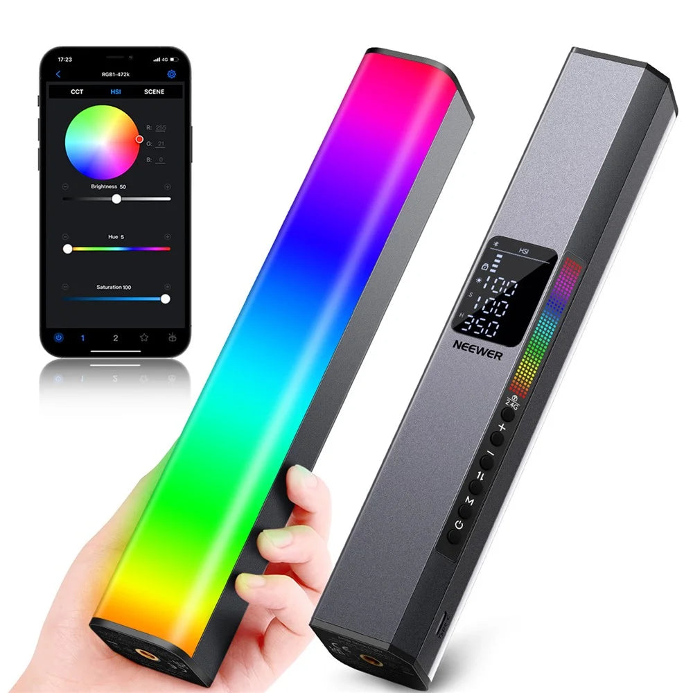 NEEWER N-46 RGB LED Video Light Stick Touch Bar Lamp APP Control Magnetic Handheld Photography Light - 1