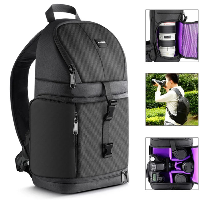 NEEWER NW-XJB02S Large Capacity Camera Carrying Bag Sling Bag Daypack for DSLR Cameras and Lens - Purple - 5