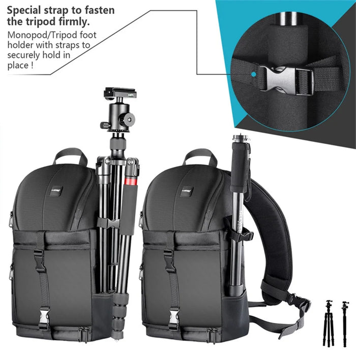 NEEWER NW-XJB02S Large Capacity Camera Carrying Bag Sling Bag Daypack for DSLR Cameras and Lens - Purple - 6