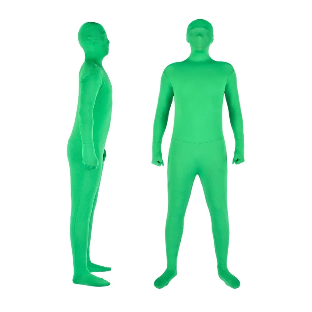 LIGHTUPFOTO PSD2EA One-Piece Chromakey Body Suit Green Bodysuit Unisex Spandex Disappearing Man Costume - Green / 160cm - 4