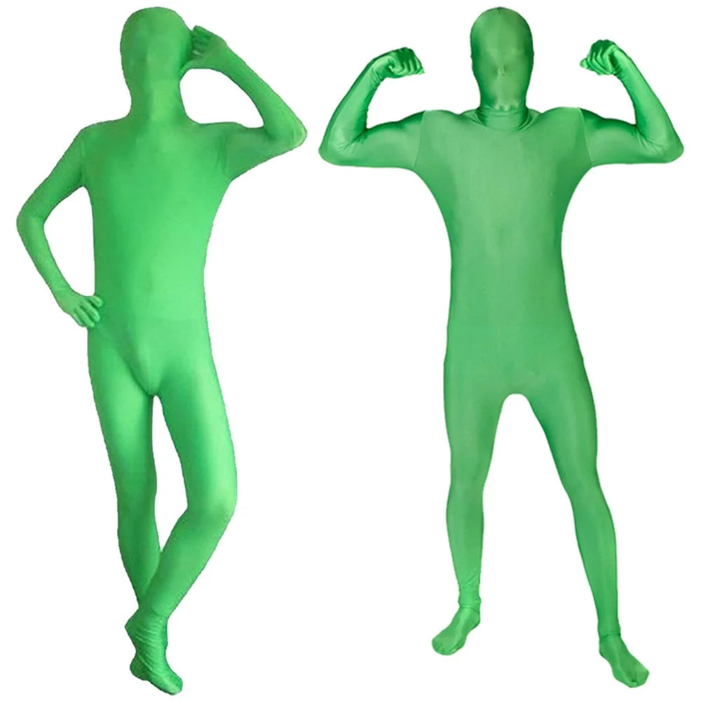 LIGHTUPFOTO PSD2EA One-Piece Chromakey Body Suit Green Bodysuit Unisex Spandex Disappearing Man Costume - Green / 160cm - 5