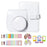 For FujiFilm Instax Mini 12 / 11 / 9 / 8 Camera Accessories 7-in-1 Bundle Kit Include Case, Film Stickers, Desk Frames, Hanging Frame - White - 1