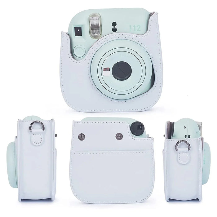 For FujiFilm Instax Mini 12 / 11 / 9 / 8 Camera Accessories 7-in-1 Bundle Kit Include Case, Film Stickers, Desk Frames, Hanging Frame - White - 3