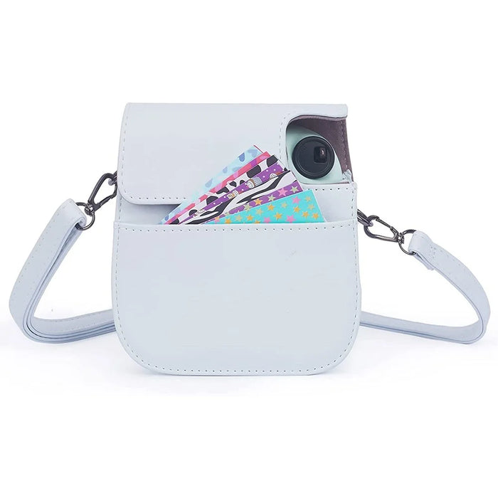For FujiFilm Instax Mini 12 / 11 / 9 / 8 Camera Accessories 7-in-1 Bundle Kit Include Case, Film Stickers, Desk Frames, Hanging Frame - White - 4