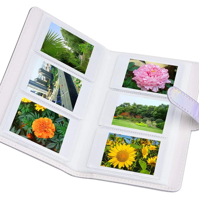 For FujiFilm Instax Mini 12 / 11 / 9 / 8 Camera Accessories 7-in-1 Bundle Kit Include Case, Film Stickers, Desk Frames, Hanging Frame - White - 6