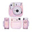 For Fujifilm Instax Mini 12 / 11 / 9 / 8 PU Leather Camera Case Cover Shoulder Bag with 3-inch Album - Aurora Pink - 3