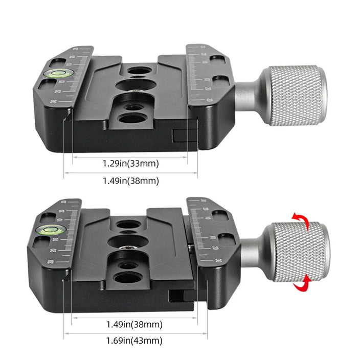 BEXIN QR-70N Aluminum Alloy SLR Camera Tripod Mounting Adapter Gimbal Quick Release Plate Base - 3
