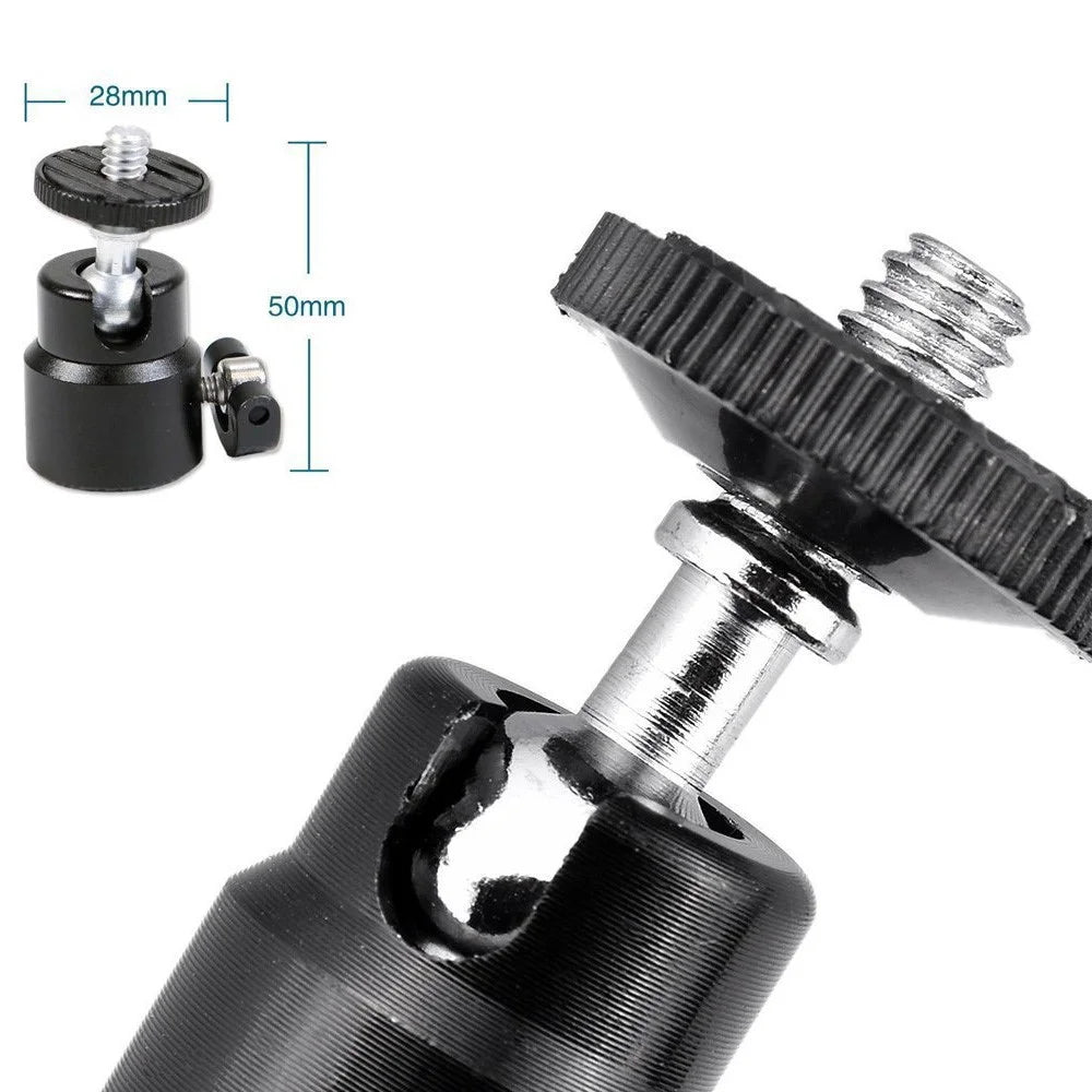 C008 Mini Gimbal Mount for Tripod, Aluminum Alloy+PC Camera Rotating Ball Gimbal with 1 / 4" Screw Mount - 2