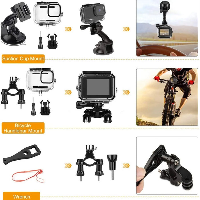 55-in-1 Accessories Kit with Straps, Selfie Stick, Tripod, Camera Bag for GoPro 13 12 11 10 9 8 7 6, DJI Osmo, SJCAM, AKASO - 7